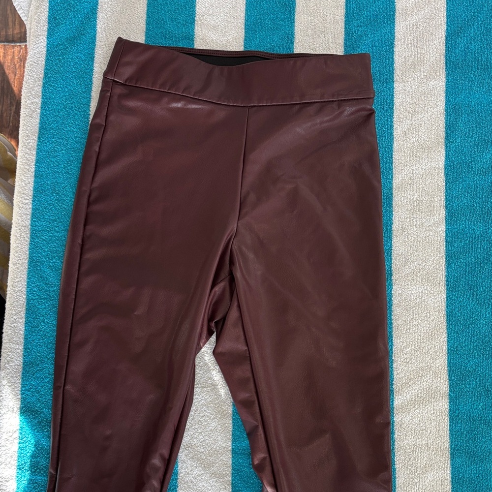A new day Brown Faux Leather Leggings